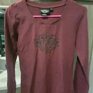 Harley Davidson big bling shield shirt womens
